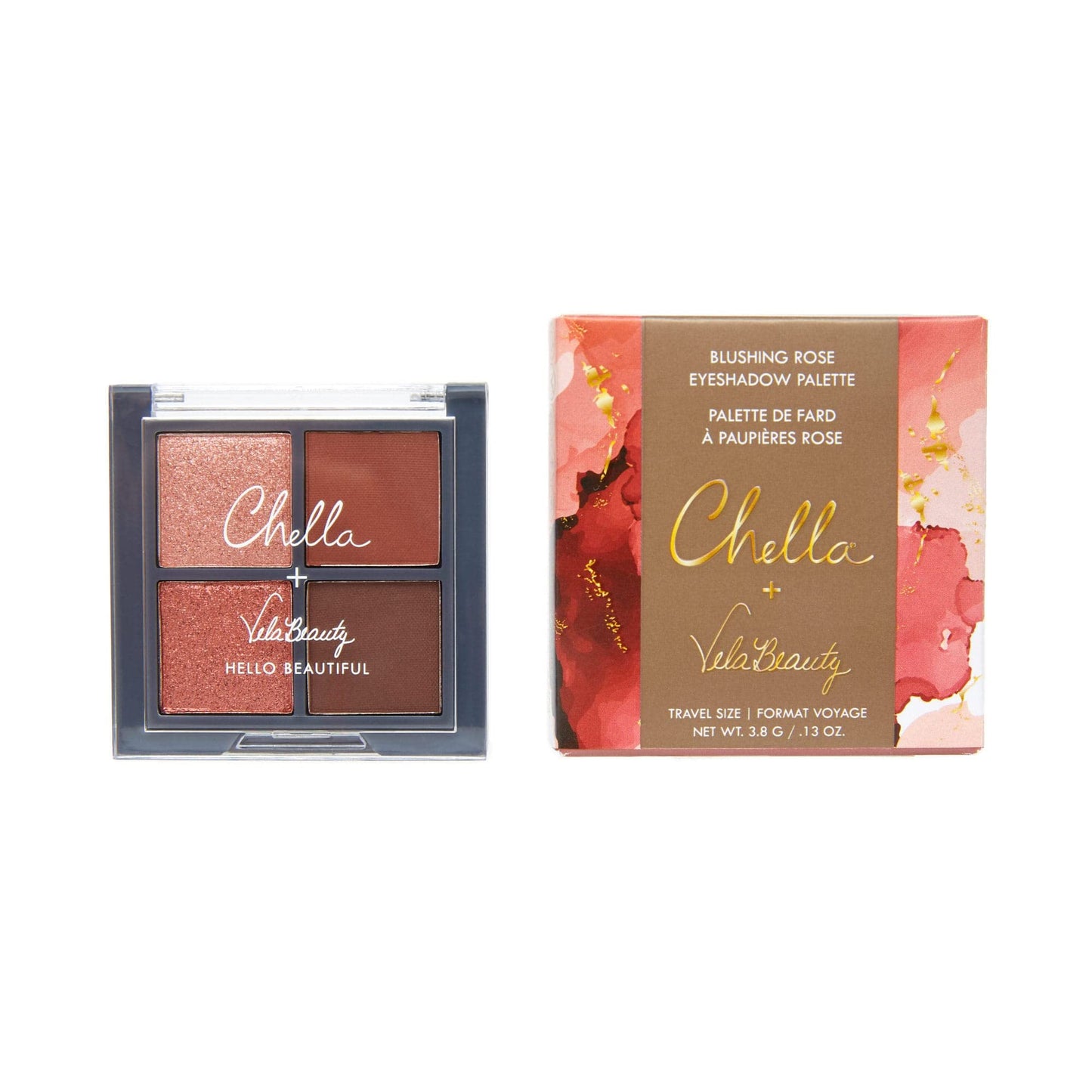 Chella Blushing Rose Eyeshadow Palette, Travel Size Mini Eyeshadow