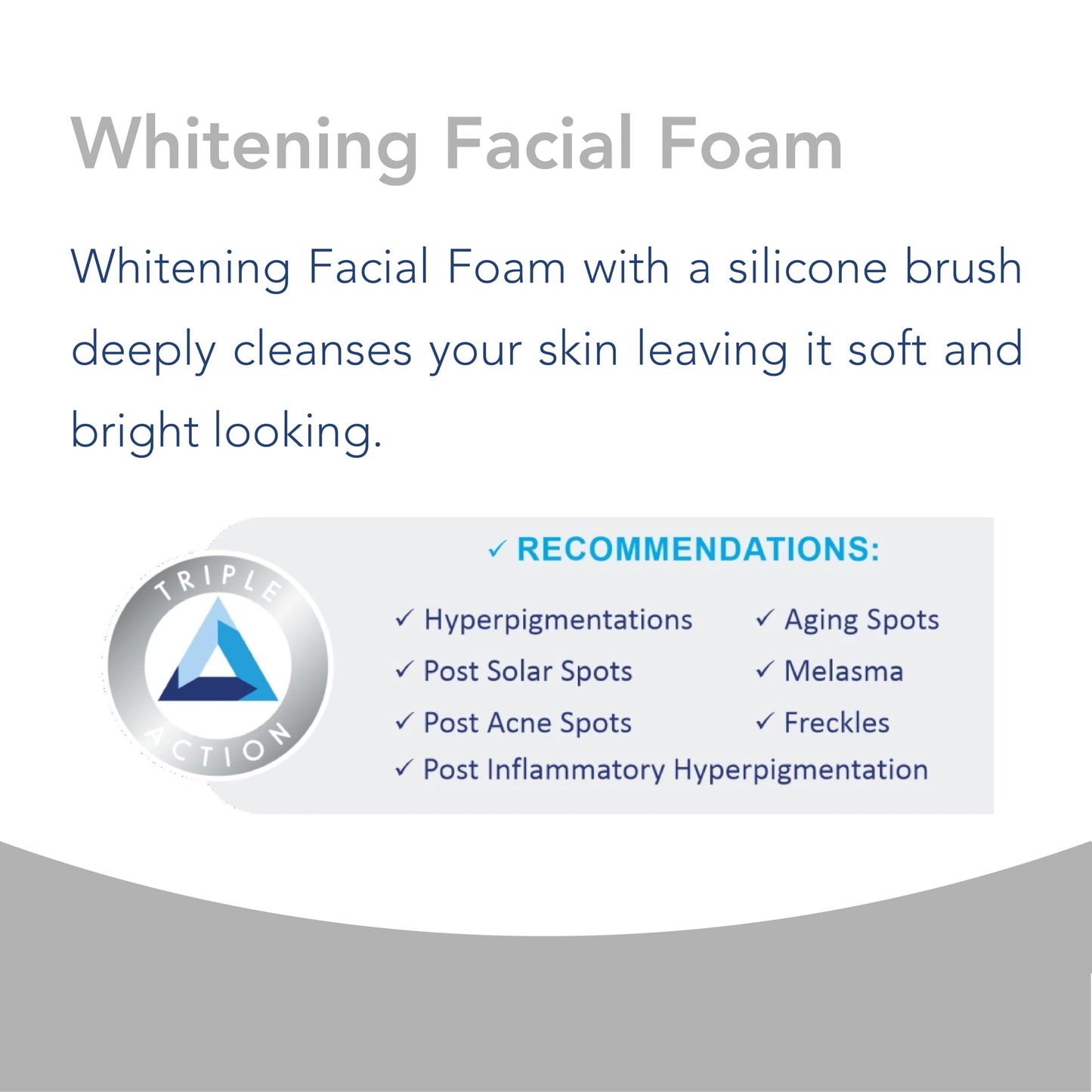 Novaclear Whitening Facial Foam – Silicon Brush Face Wash with Alpha Arbutin, Glycolic Acid & Lactic Acid – Deep Cleansing, Exfoliating & Brightening Foam for Dark Spots & Uneven Skin Tone 100 ML