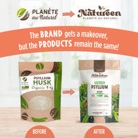 Planète au Naturel Organic Raw Psyllium Husk - 99% Pure Grade - Natural Fiber - 500 g