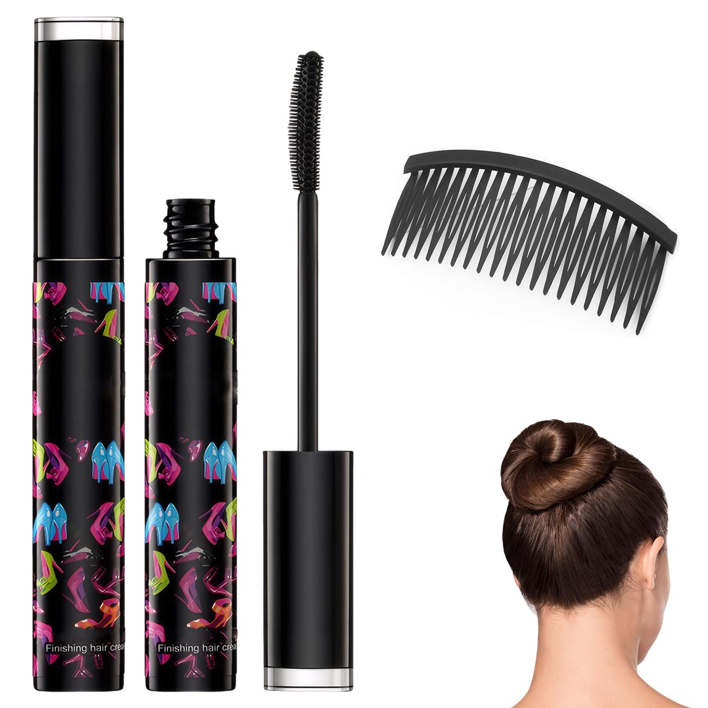 Belligern Hair Wax Stick for Kids,2Pcs 13ml Hair Glue Stick,Hair Wax Stick,Hair Wax Stick Womens with 1 Piece Hair Comb,Long Lasting Hair Slick Stick for Flyaways,Smoothing Frizz Edge