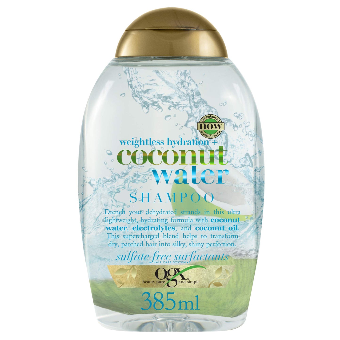 OGX Weightless Hydration + Coconut Water Shampoo, 385 ml