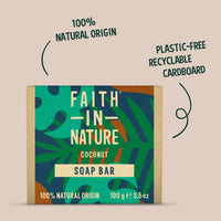 FAITH IN NATURE Faith In Nature Natural Coconut Hand Soap Bar, Hydrating, Vegan & Cruelty Free, No SLS or Parabens, 100g