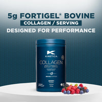 Kinetica Sports Collagen Powder - Berry Flavour | 350g | 5g FORTIGEL Bovine Collagen/Serve, 320mg Vitamin C, 5μg Vitamin D, 100mg Hyaluronic Acid & 500mg Glucosamine Sulphate | Joint & Muscle Support