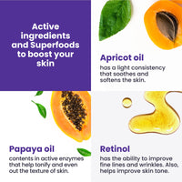 PORTION BEAUTY PORTION Retinol Face Serum - Anti Aging Serum for Face: 0.3% Retinol & 2% Bakuchiol - Simple Serum for Skin Care: Retinol Serum to Moisture & Repair Skin - Facial Serum w/ Apricot & Papaya Oil, 30ml
