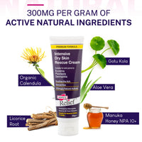 Hopes Relief Hope's Relief Natural Intensive Dry Skin Cream VALUE 6 PACK BUNDLE for Face,Hands,Body Moisturiser, Eczema, Psoriasis and Dermatitis Treatment ideal for dry itchy skin and irritated skin 60g