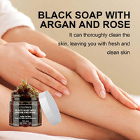 Siyinzu 200g Zawina Morocco Black Soap,African Black Soap Bar,B-lack Soap Dispenser Bathroom,Morocco Body Scrub,Handmade Soft Paste S/oap,S-oap Deep Cleaning for Whole Body,Bath Cream Paste,Moisturising