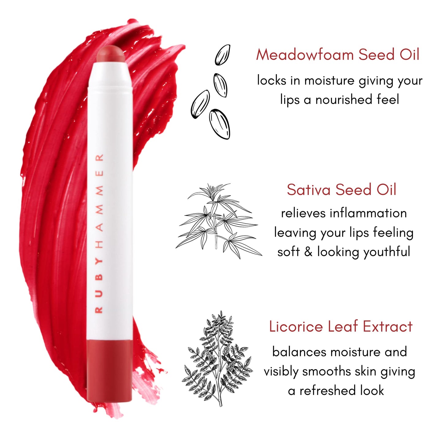 Ruby Hammer Lip Serum Balm – FX | Hydrate. Tint. Restore | Full Size | Designed by award winning make up artist Ruby Hammer MBE