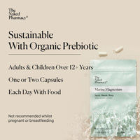 The Naked Pharmacy | Marine Magnesium | Promotes Better Sleep | for Nerve/Muscle Function | Natural Supplements with Prebiotic Baobab | High Strength | No Additives | Vegan | 60 Capsules