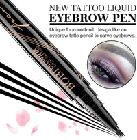 Rose Roll Eyebrow Pencil - Eyebrow Pen with Fork Tip Long-lasting Waterproof Eyebrow Pen and Smudgeproof Brow Pen for Naturally Defined Eyebrows(Dark Brown)