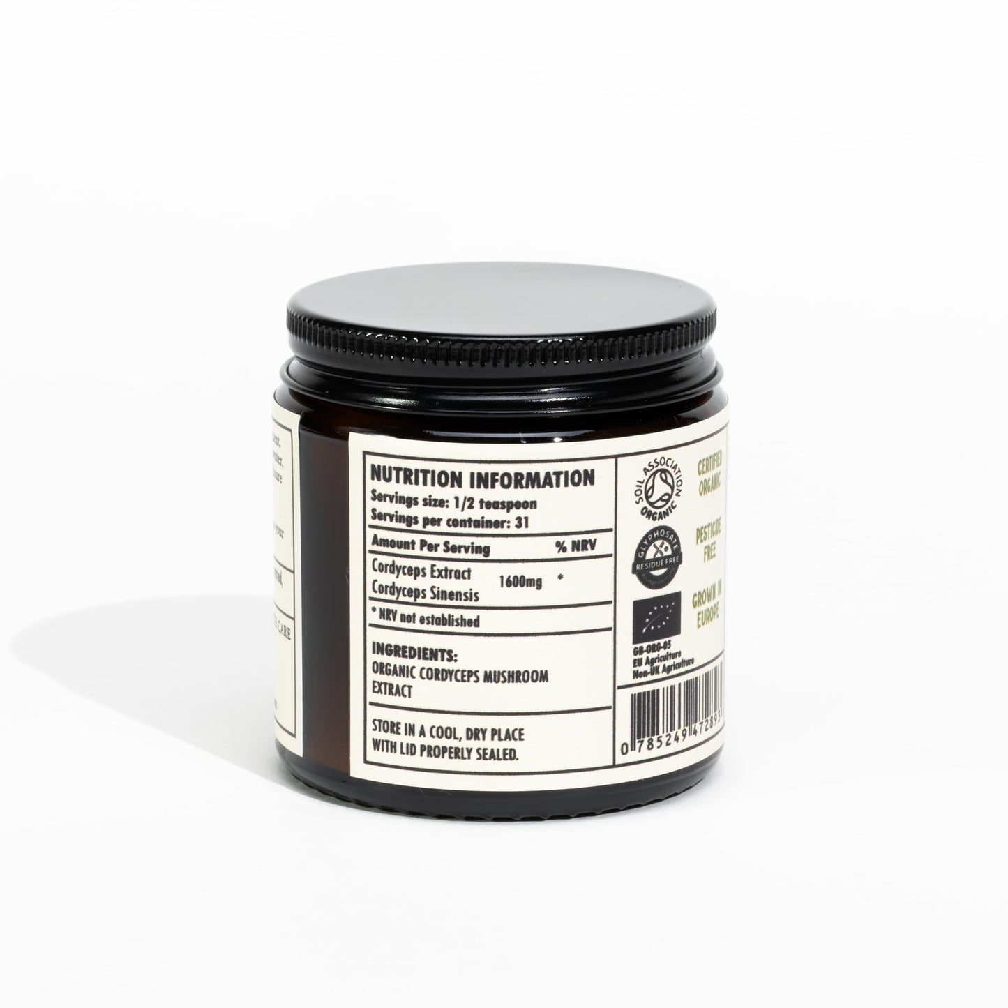 Hirsch Organic Cordyceps Sinensis High Strength Extract Powder - Organically Grown in The EU - Non-GMO - No Added Fillers