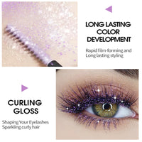 RUICHING Glitter Mascara, Purple Mascara Eye Glitter for Eyelashes, Diamond Shiny Colored Mascara, Long Lasting Smudgeproof Waterproof Sparkling Mascara Eye Make-Up Gift for Women