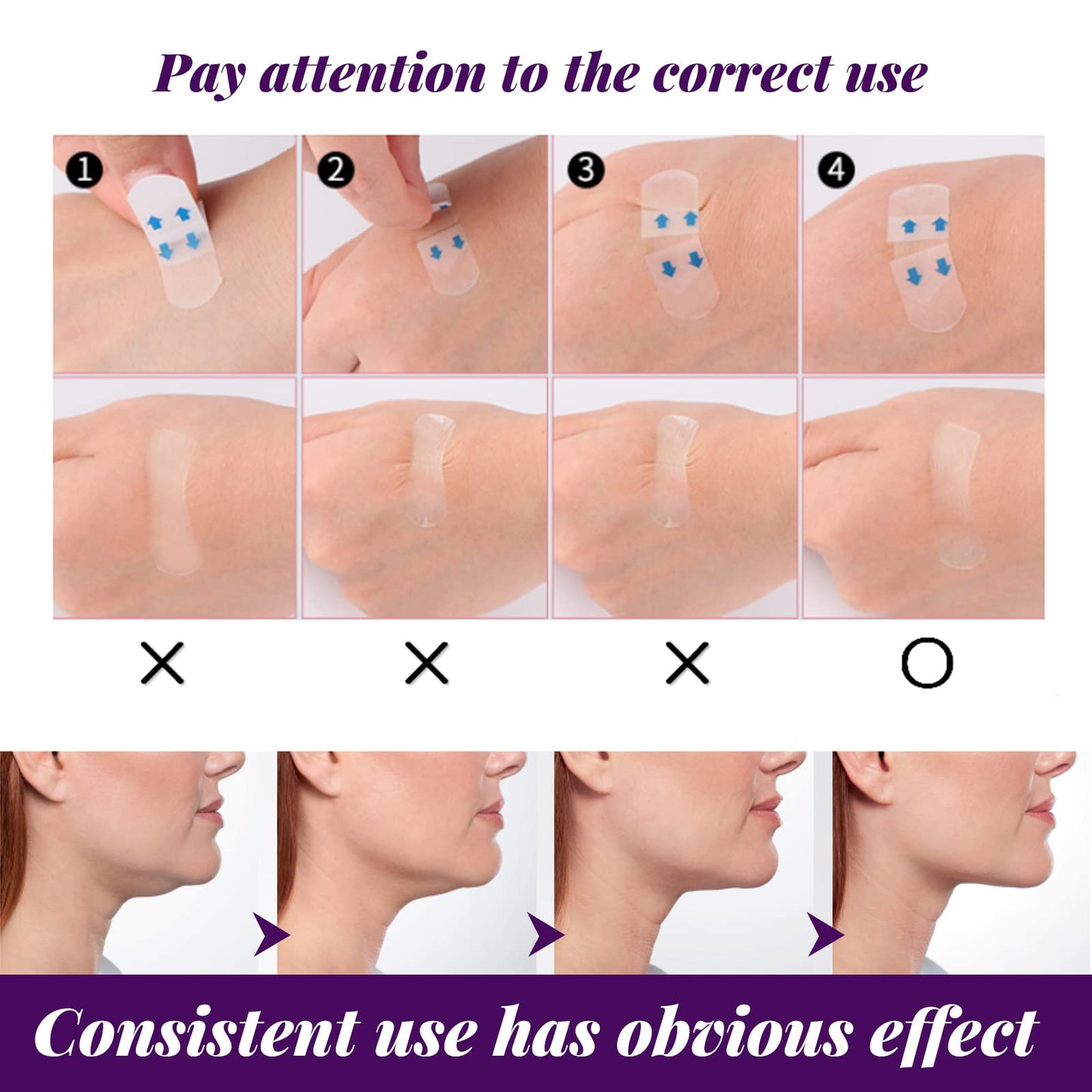 EliiSkinn 120pcs Face Tape- Invisible Face Lift Tape - Waterproof and Instant Makeup Tool for Wrinkles, Anti-Wrinkle Patches for an Instant Lift
