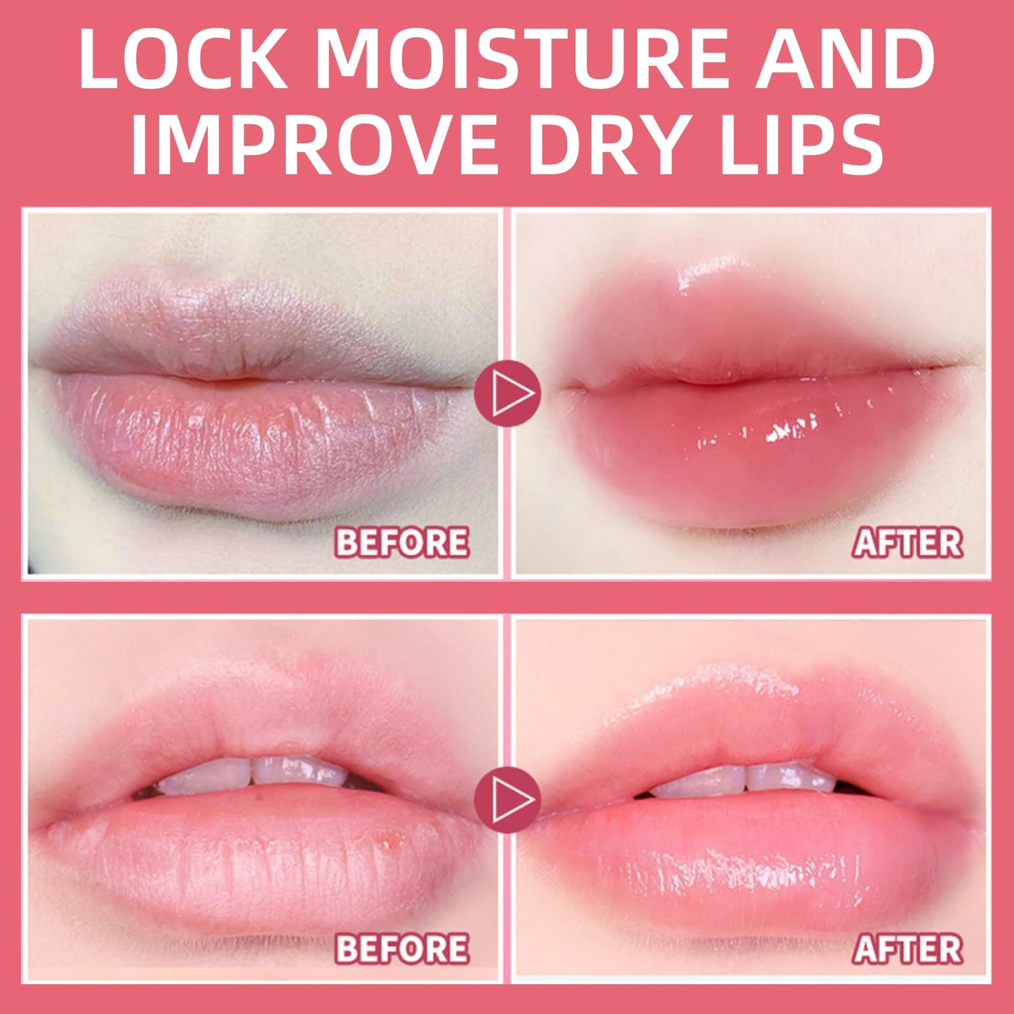 TBeautfave Lip Sleeping Mask, Strawberry Lip Mask Overnight Lip Balm Lip Oil Lip Moisturiser Nourishing for Dry Chapped Peeling Cracked Lips Lip Plumper Fades Lip Lines Lip Repair Lip Care