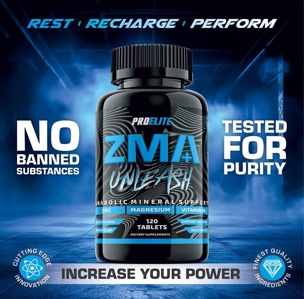 ZMB6 60 Tablets Gluten Free Vegan Vitamin B6, Magnesium and Zinc Tablet | Normal Muscle Function & Energy Yielding Metabolism | Muscle Growth & Sleep Support | PROELITE UK