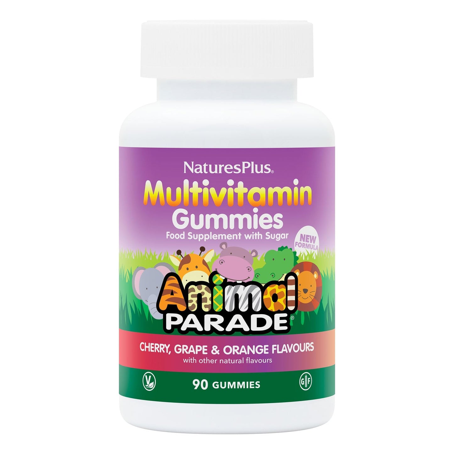 Nature's Plus NaturesPlus Animal Parade Kids Gummies - Pure and Vegan Gummies Multivitamin for Children - Gluten Free, Vegan, Non GMO - 90 Gummies