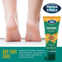 Dermatonics Fast-Acting Manuka Honey Heel Balm | Nourishing Formula for Very Dry and Cracked Heels | Visible Results in Just 1 Day | Suitable for Diabetics | 125 ml