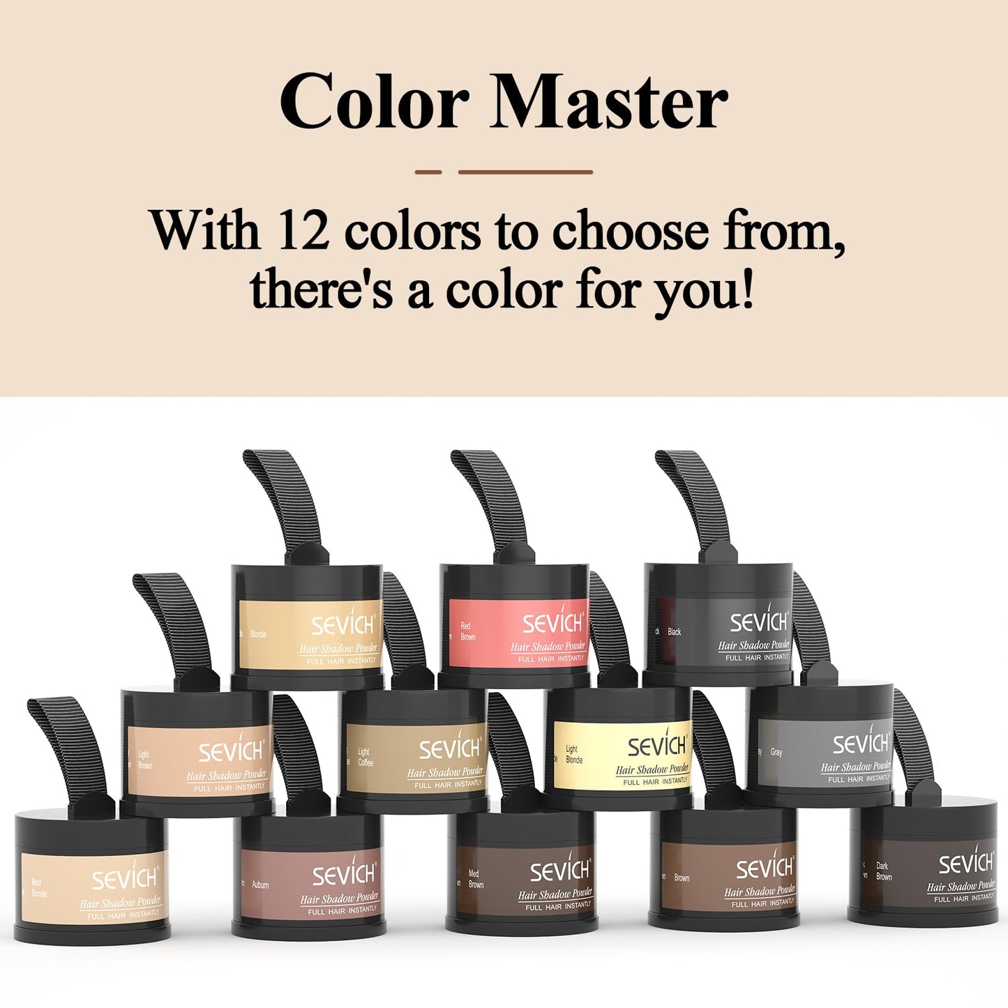 Sevich Hairline Powder，Instantly Conceals Hair Loss, Root Touch up Powder, Hair Shadow Toppers for Women & Men, Touch Up for Thinning Gray Hair, Windproof & Sweatproof,Grey