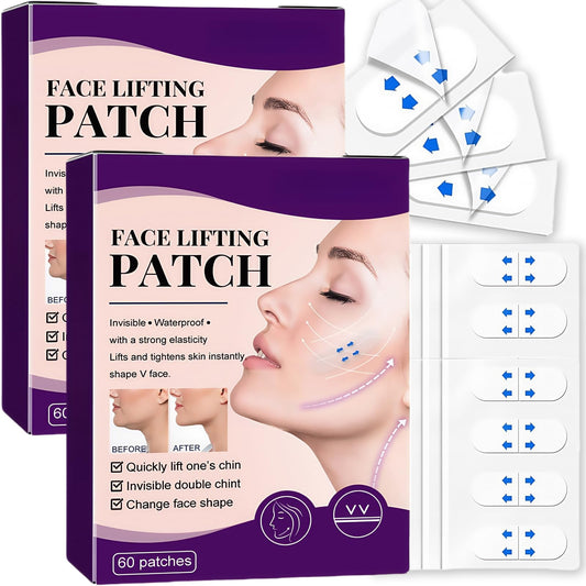 Wormeer 120 Pcs V Edge Patches Face Lift - Facelift Tape for Face Invisible, Waterproof & Instant Smoothing, Anti-Wrinkle Facial Area Lift Tape for Women
