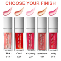 Ceboic Hydrating Lip Glow Oil, Moisturizing Lip Oil, Long Lasting Plumping Lip Gloss Non-Sticky Transparent Toot Lip Balm, Tinted Lip Prevents Lip Lines and Dry Cracked Lips (Raspberry)