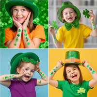 Boerni St.Patrick'S Day Temporary Tattoos,10 Sheets Luminous Shamrock Temporary Tattoo Glow in The Dark Stickers for Kids & Adults Irish St Patricks Day Decorations Accessories