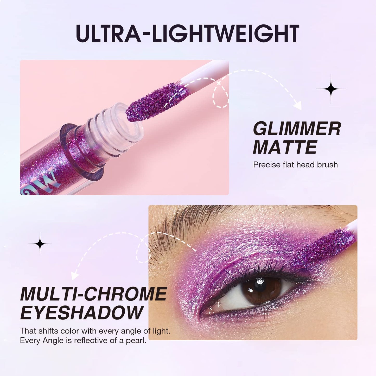 LANGMANNI 10 Pcs Liquid Glitter Eyeshadow Metallic Shimmer Glitter Eyeshadow Sweatproof Makeup Set, Matte Glitter Highly Pigmented Blending,Perfect For Woman & Girl (#B)