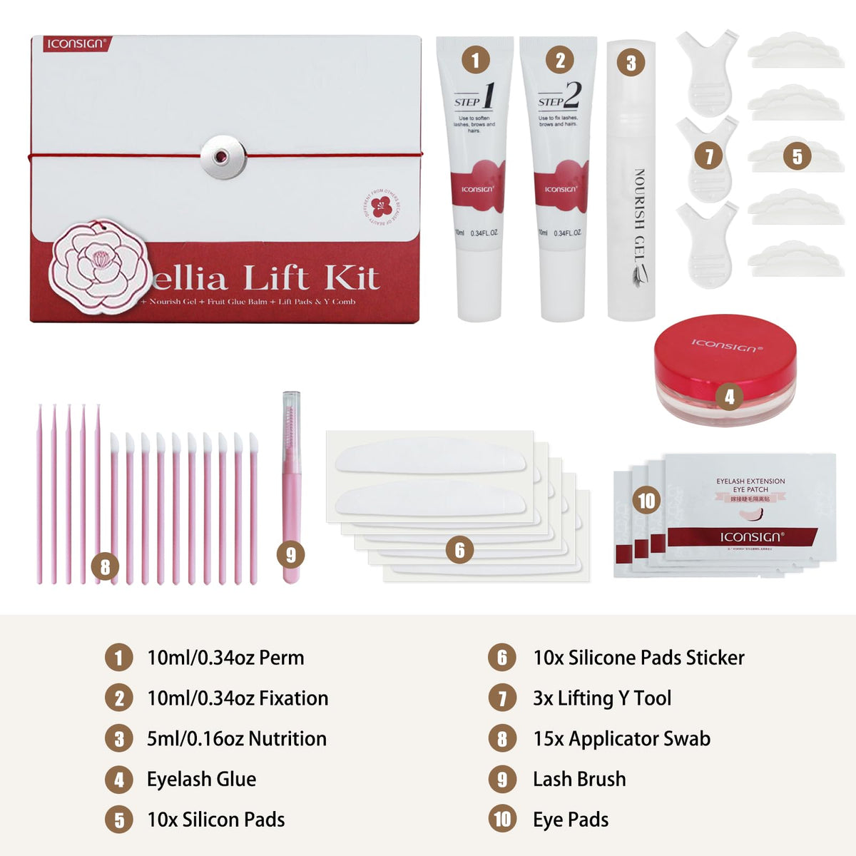 LUCKY CAT 2025 Lash Lift Kit - Professional Eyebrow Lamination Kit Lash Perm Beginner Set with High Adhesion Glue and Long-Lasting Curling, Gentle Formula for Sensitive Eyes