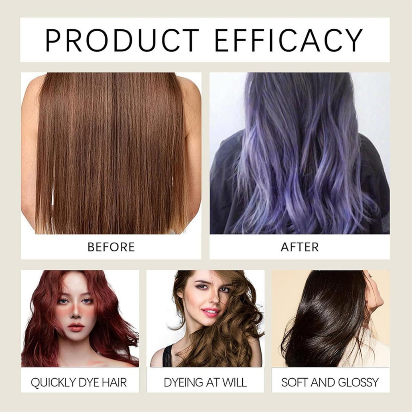 Hair Dye Shampoo,Hair Dye Sham-poo,Instant Ha-ir Dy-es Shampoo,Ha-ir Colour Sham-poo Care,3 In 1 Instant Hairs D-ye Sham-poos,Easy to Use Shampoos D-ye,Colour Shampoos to Cover Grey Hairs,Purple