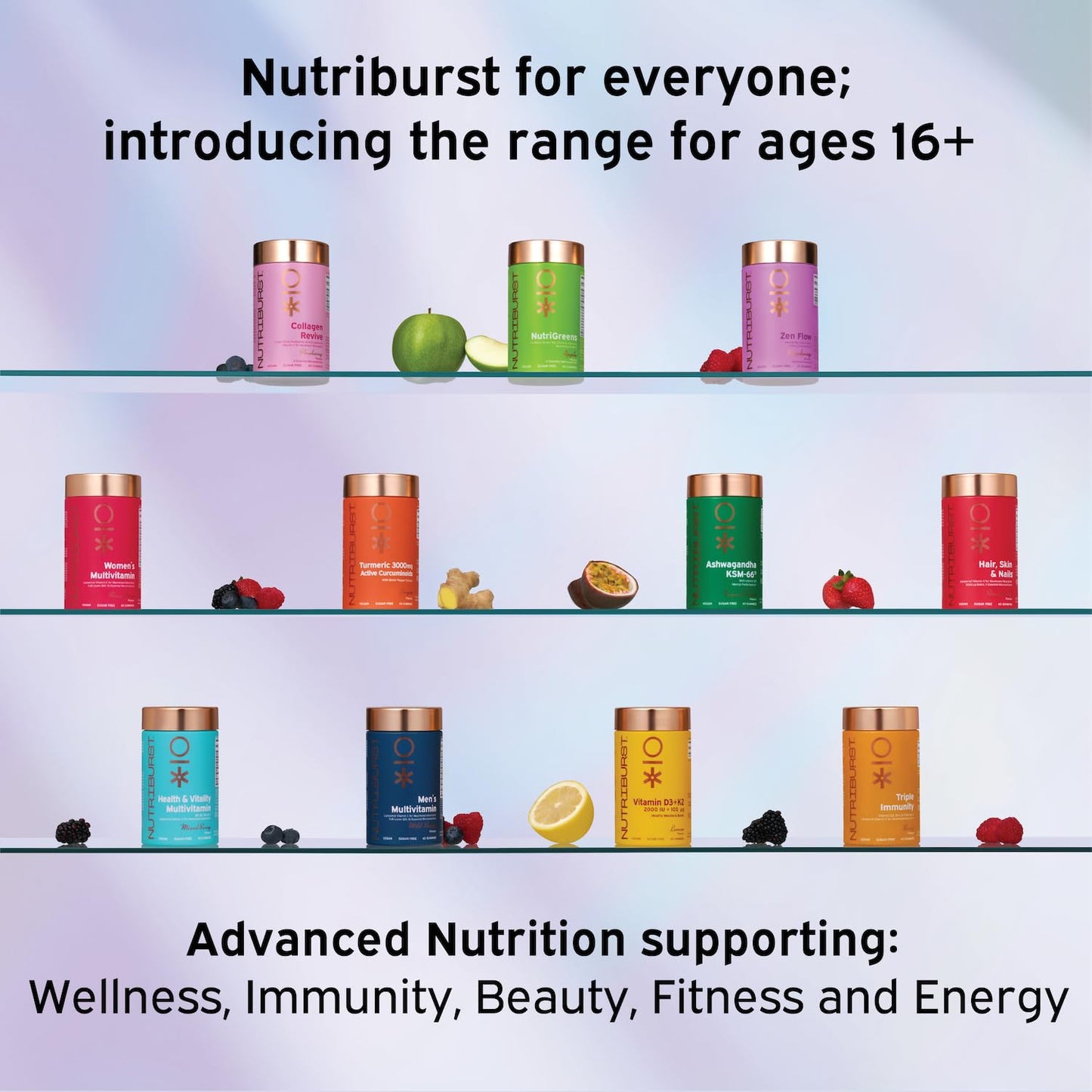 Nutriburst Kids Mighty Bones - Vitamin D3 + Calcium Chewable Vitamin - Healthy Bone Growth & Development - Vitamin D3 (25µg) + Calcium (240mg) - Vegan + Sugar Free - Strawberry Flavour - 30 Gummies