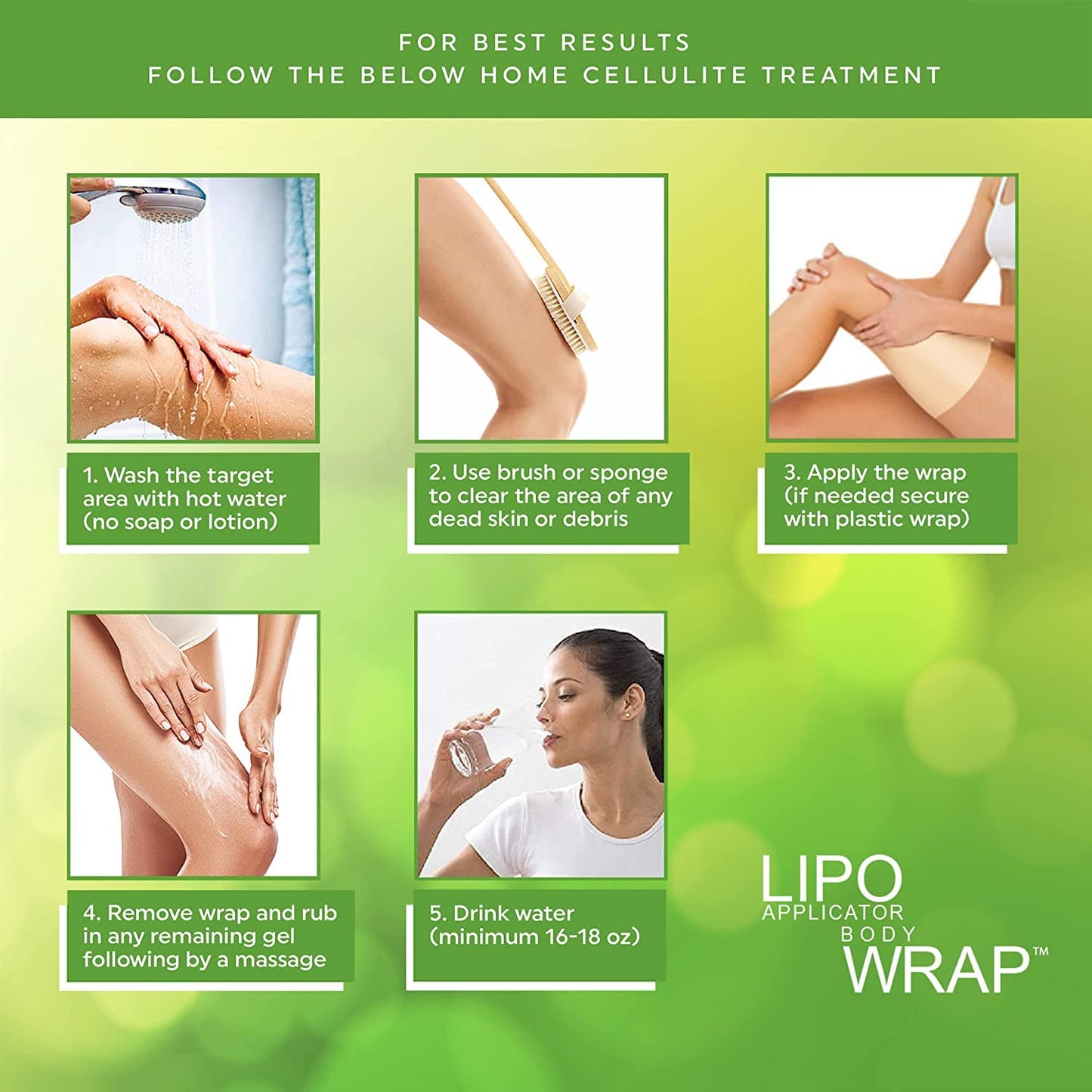 Lipo Applicator Ultimate Body Applicator Lipo Wrap Works For Inch Loss Body Firming Cellulite Reducing Toning Contouring (6 WRAPS)