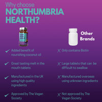 Hair, Skin & Nails - Biotin & Coconut Vegan Melts, 90 Day Supply, 10,000µg of Biotin, 5mg Coconut Oil, Hair Growth Supplement, Vitamins for Men & Women