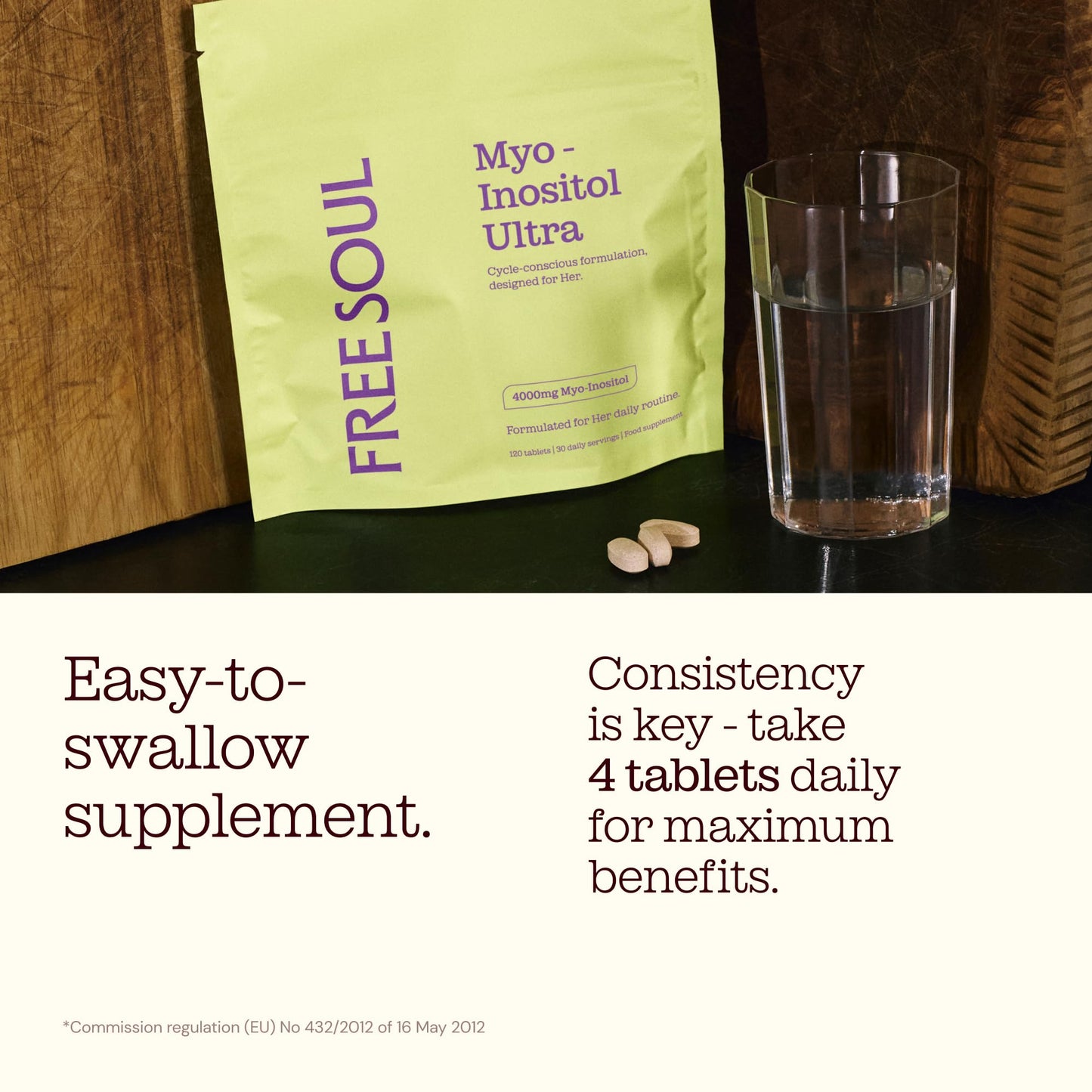 Free Soul Myo-Inositol Ultra Supplement | 4,000mg Myo-Inositol, 200ug Folate, 100ug Chromium Plus 10,000mg Maca for Women | Supplements for Women | Vegan & Gluten-Free | 360 Tablets