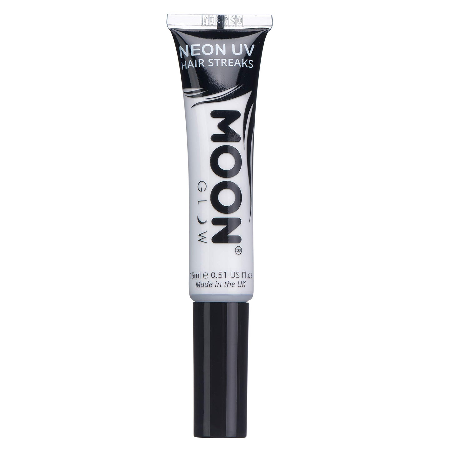 Moon Glow Neon UV Hair Colour Streaks | White | Hair Mascara - Temporary Wash out Hair Dye | Bright Neon Colour, Glows under UV Lighting