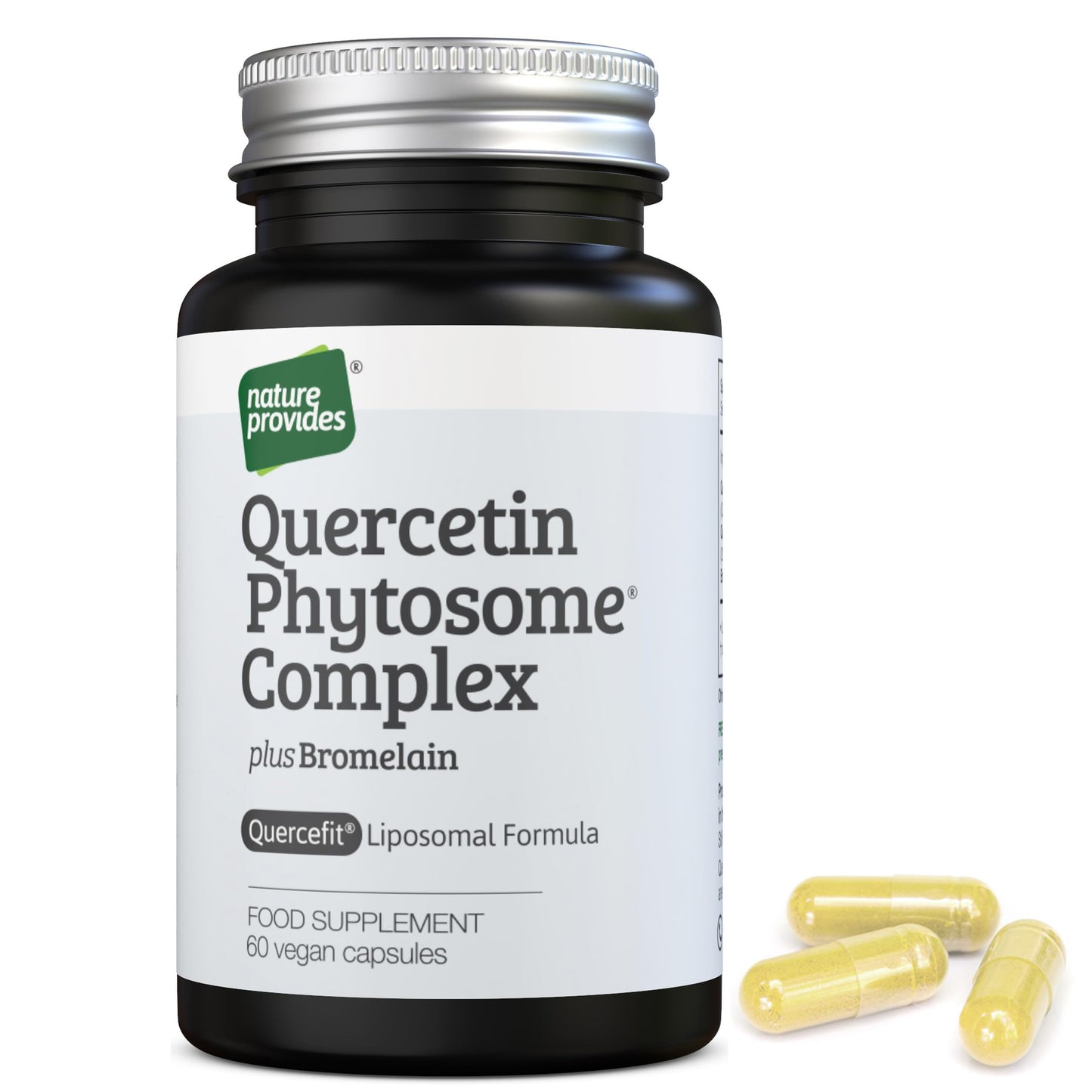 Nature Provides Quercetin Phytosome (Quercefit) Bromelain 60 Vegan Caps