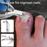 AONOLOVO Precision Toenail Clippers for Thick and Ingrown Toenails, Professional Toenail Clippers Cutters Super Sharp Curved Blade Nail Nippers Men Women Use