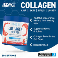 Applied Nutrition Collagen Powder - Hydrolysed Bovine Collagen Protein, Halal, Healthy Skin, Hair, Nails (Unflavoured) (150g - 30 Servings)