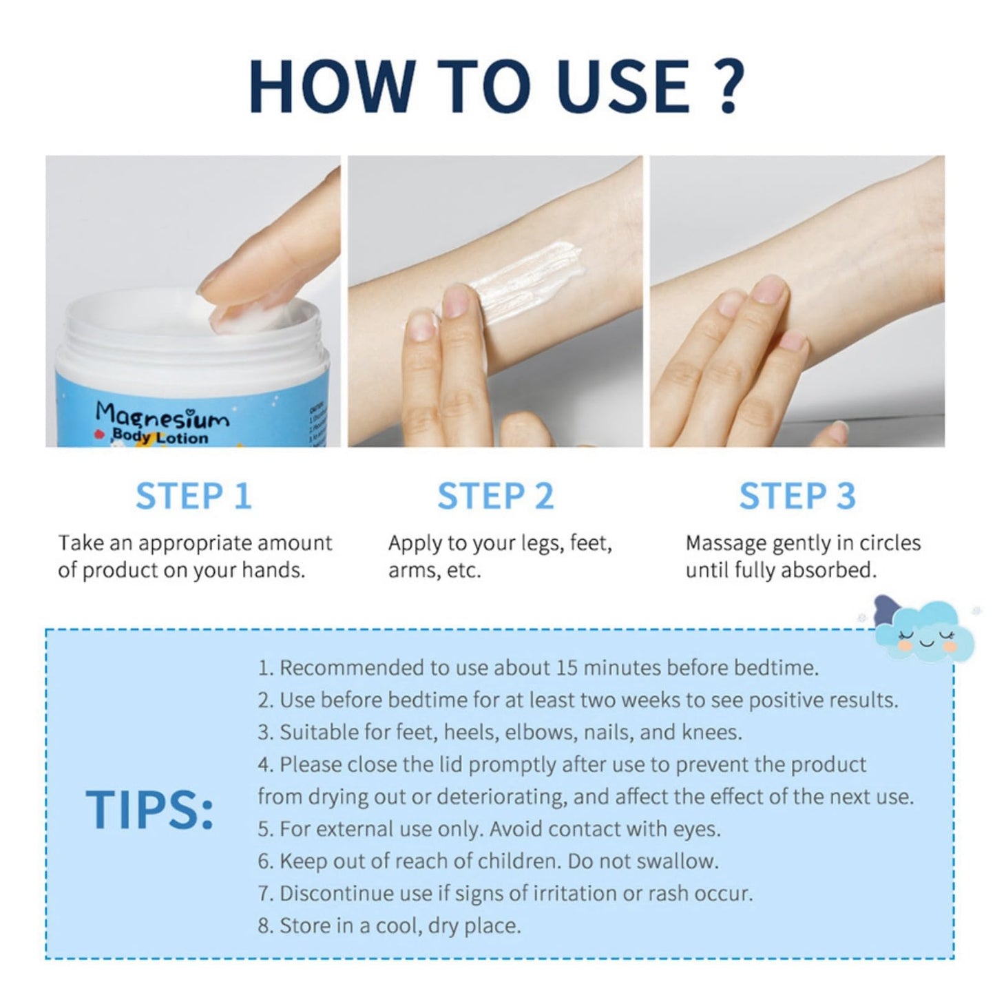 100g Magnesium Body Lotion,Magnesium Butter for Sleep,Magnesium Soothing Sleep Cream,Magnesium Moisturiser for Soothes Muscles,Relaxing Magnesium Gel for Legs Arms Chest,Calm Cream with Magnesium