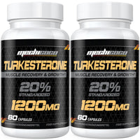 Mechicoco Turkesterone Supplement 1200mg Ajuga Turkestanica Extract (2 Packages)- High Strength, Standardized to 20% Turkesterone, Muscle Growth & Strength - Vegan, Free from Soy, Additives