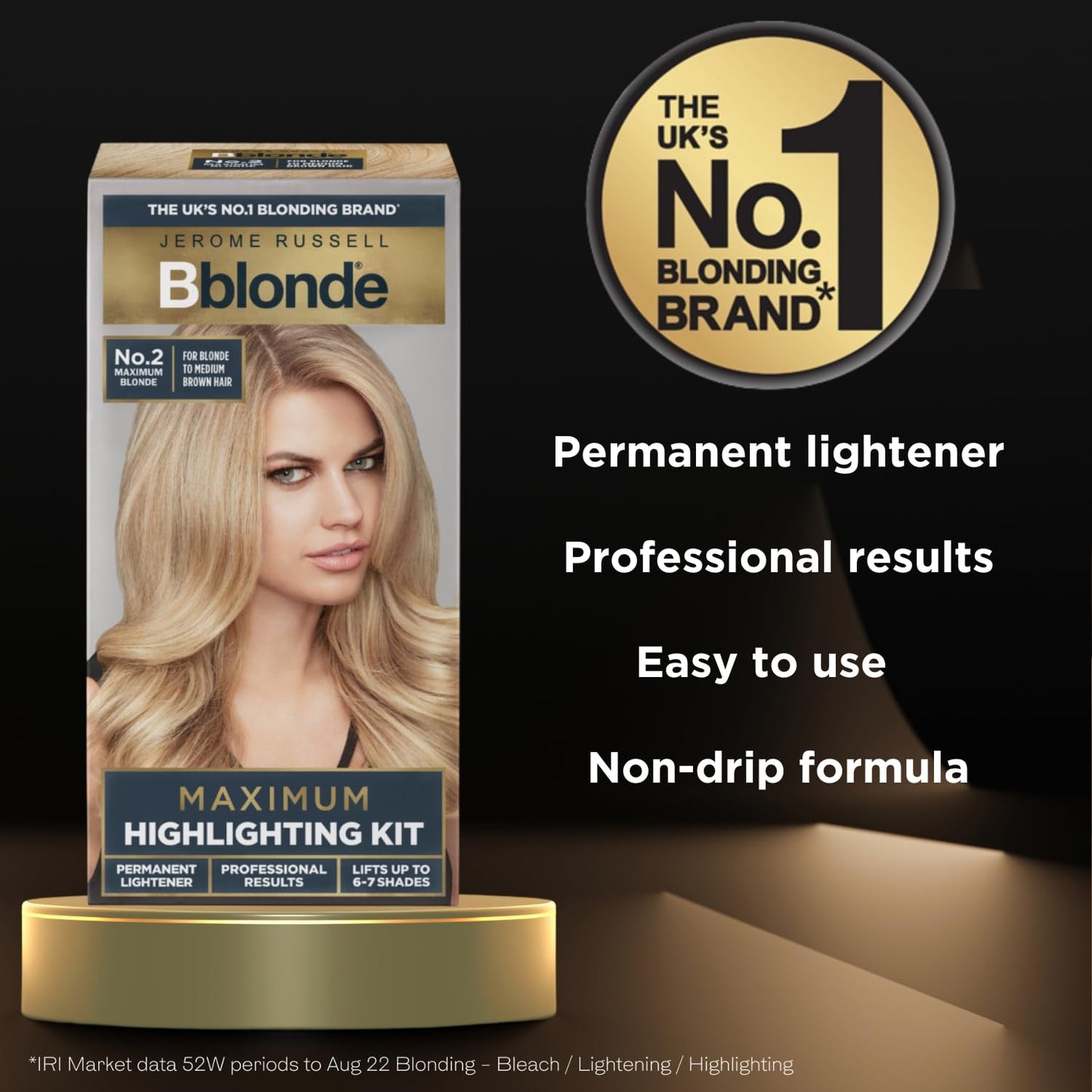 Jerome Russell Bblonde Highlighting Kit, Permanent Lightener, Permanent Blonde Bleach Hair Dye, Professional Results, With Avocado Oil, Lifts 6-7 levels – Blonding Kit No 2
