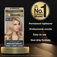 Jerome Russell Bblonde Highlighting Kit, Permanent Lightener, Permanent Blonde Bleach Hair Dye, Professional Results, With Avocado Oil, Lifts 6-7 levels – Blonding Kit No 2