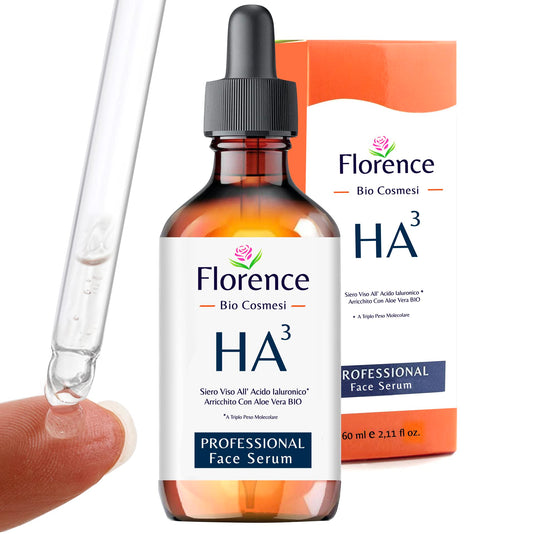 Florence Big 2.11 Organic Face Hydrating Serum with Three Types of Hyaluronic Acid+Vit C for Face/Neck/Eye Contour. Vegan Anti-Aging/Wrinkle Ingredients. Dermatologically Tested/with a Light Floral Fragrance