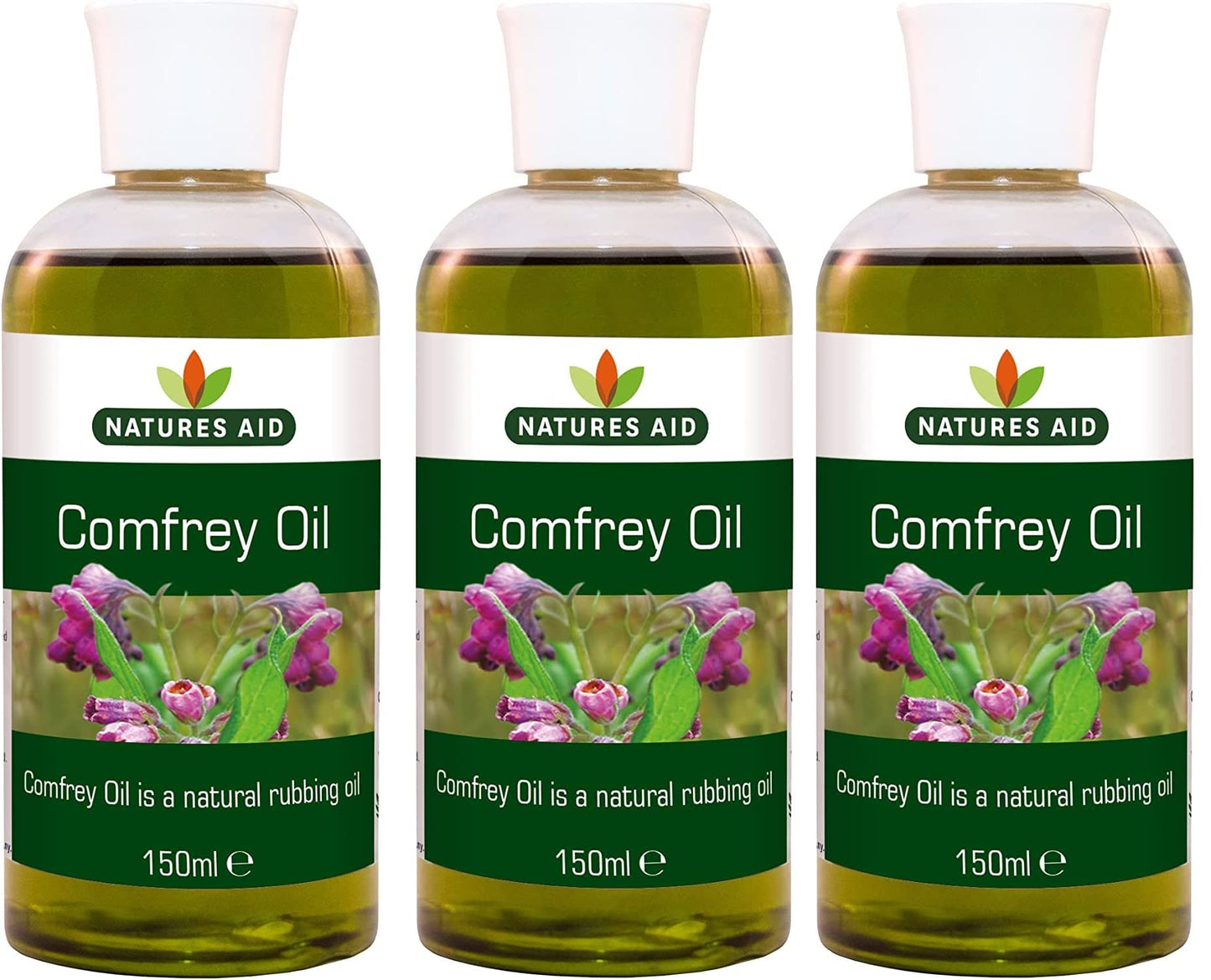 THREE PACKS of Natures Aid Comfrey Oil 150ml
