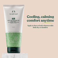 The Body Shop Aloe Multi-use Soothing Face & Body Gel (1x 200ml), Hydrating Aloe Vera Gel for Sensitive Skin, 98% Natural Origin Ingredients, Vegan & Fragrance-Free