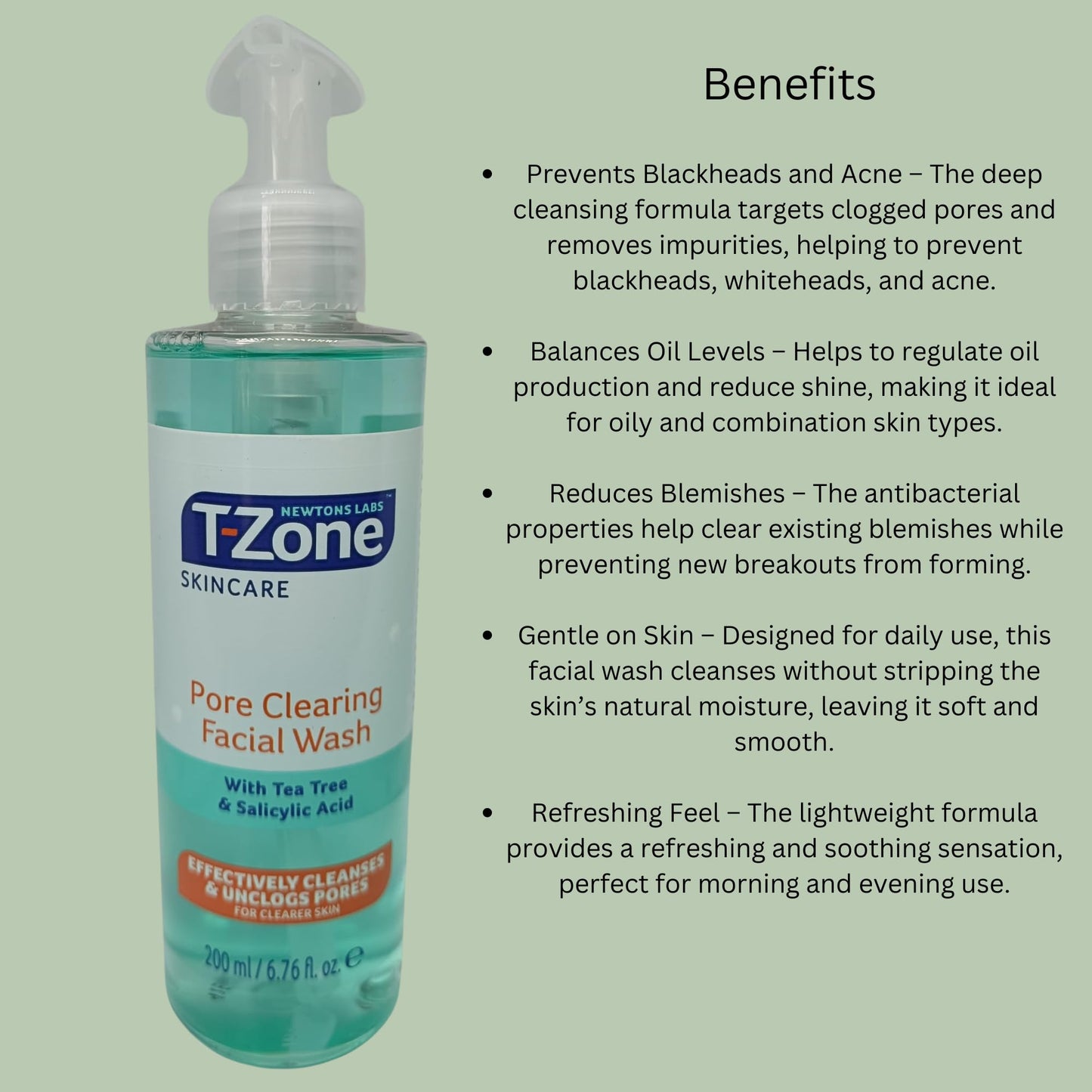 1 X Australian Pink Clay Mask 125ml & 1 X T-Zone Skincare Pore Clearing Facial Wash 200ml | Detoxifying Face Mask & Deep Cleansing Facial Wash for Clear, Glowing Skin.