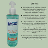 1 X Australian Pink Clay Mask 125ml & 1 X T-Zone Skincare Pore Clearing Facial Wash 200ml | Detoxifying Face Mask & Deep Cleansing Facial Wash for Clear, Glowing Skin.