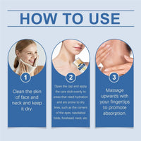 Haiyox Face And Neck Cream Stick,Neck Cream,Neck Firming Cream With 15% Hyaluronic Acid,Tighten And Lift Neck Cream,Day & Night Neck Facial Care Stick,Anti Wrinkle Face Cream For Mature Skin,Fade Neck Lines