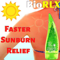 BioRLX 99% Purity Aloe Vera Gel with Collagen and Hyarulonic Acid for Face, Body and Hair 250 ml