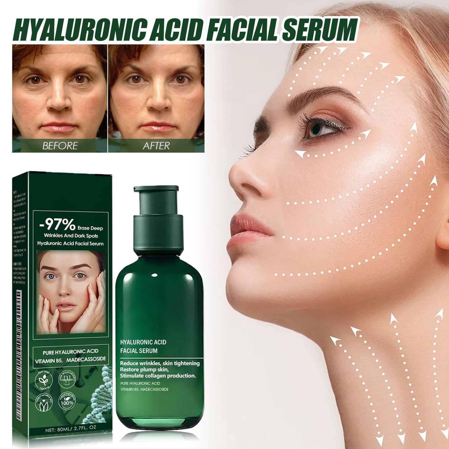 Useful Skin Firming Rejuvenating Serum, Useful Skin Firming Serum, Skin Firming Serum, Lifting and Firming Useful Hyaluronic Acid For All Skin Types (80ML)