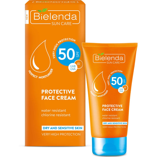Bielenda Sun Care - Very High Protection: 50 Spf Uvb Uva - Water Resistant, Chlorine Resistant, Moisturizing - Sun Care Face Cream High Protection Spf 50-50 ml