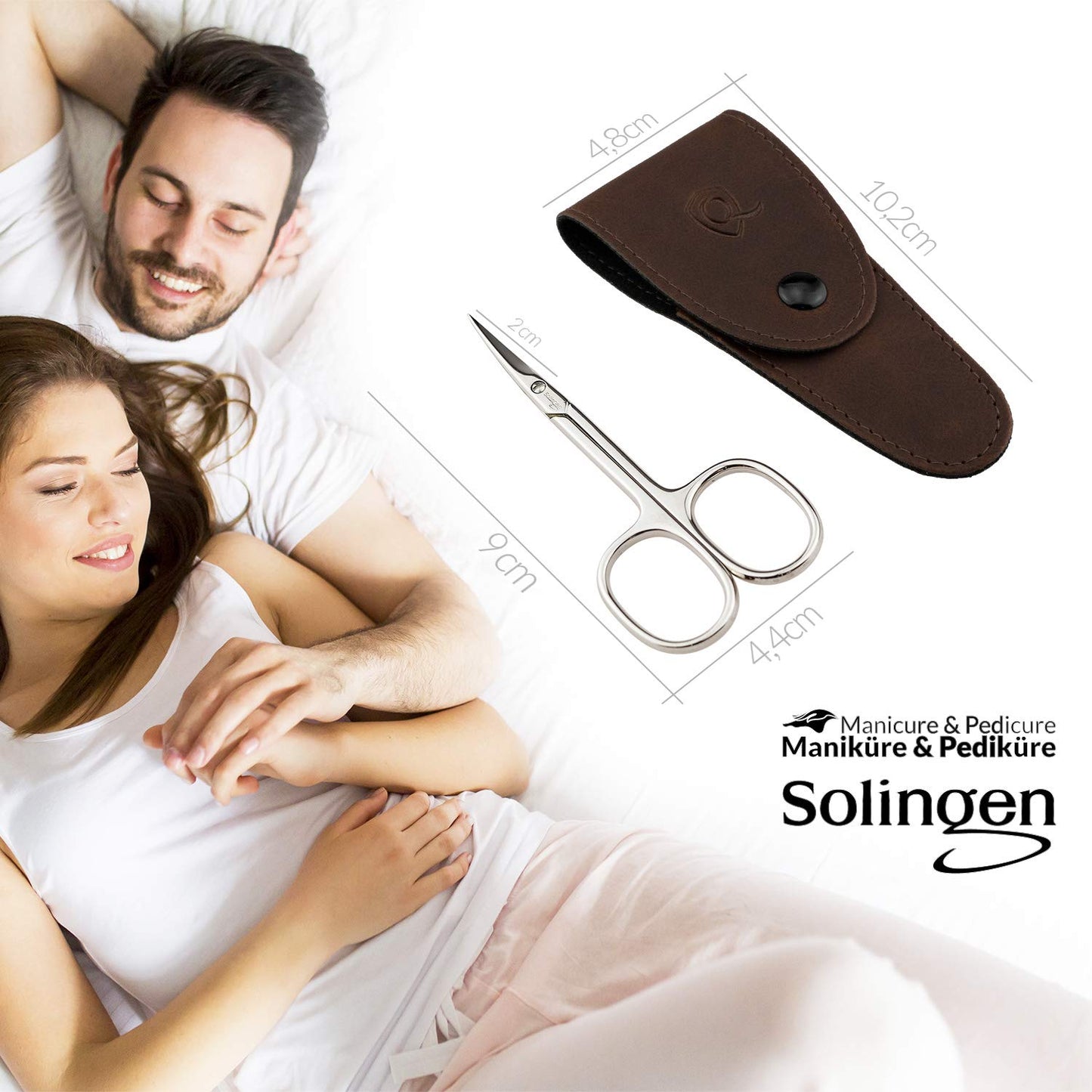 marQus Solingen Scissors - Cuticle Scissors Germany - Curved Blade, Nail Scissors Germany - Pedicure Beauty Grooming Kit for Nail, Eyebrow, Eyelash, Dry Skin - Nail sicssors