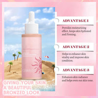 Tanning Drops, Enhances Natural Skin Tone, Moisturises Skin, Gradual Tanning, Naturally Promotes Melanin Production, Protects Against Sun Damage, Suitable for All Skin Types (60ml)
